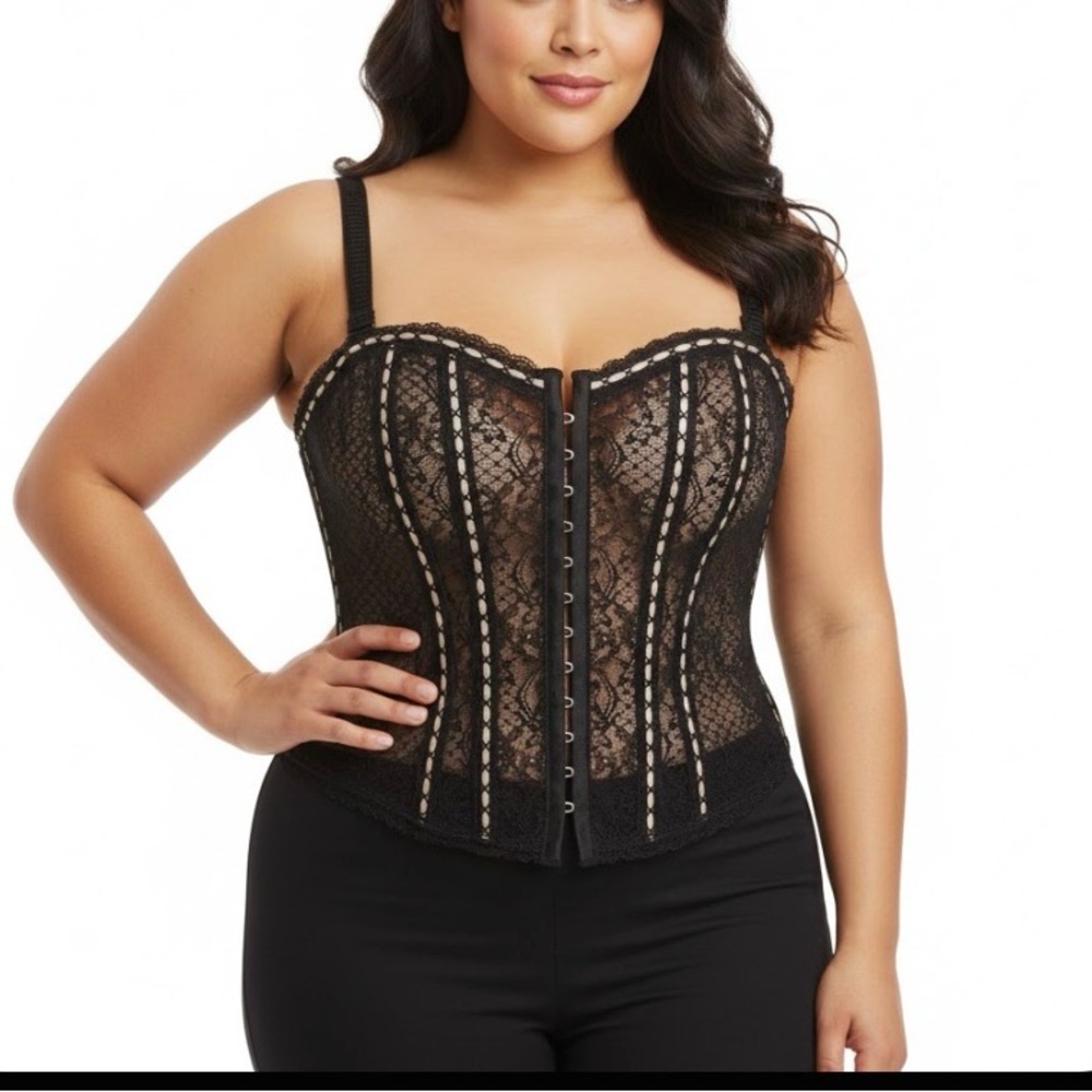 Torrid Black Lace Corset Top size 1